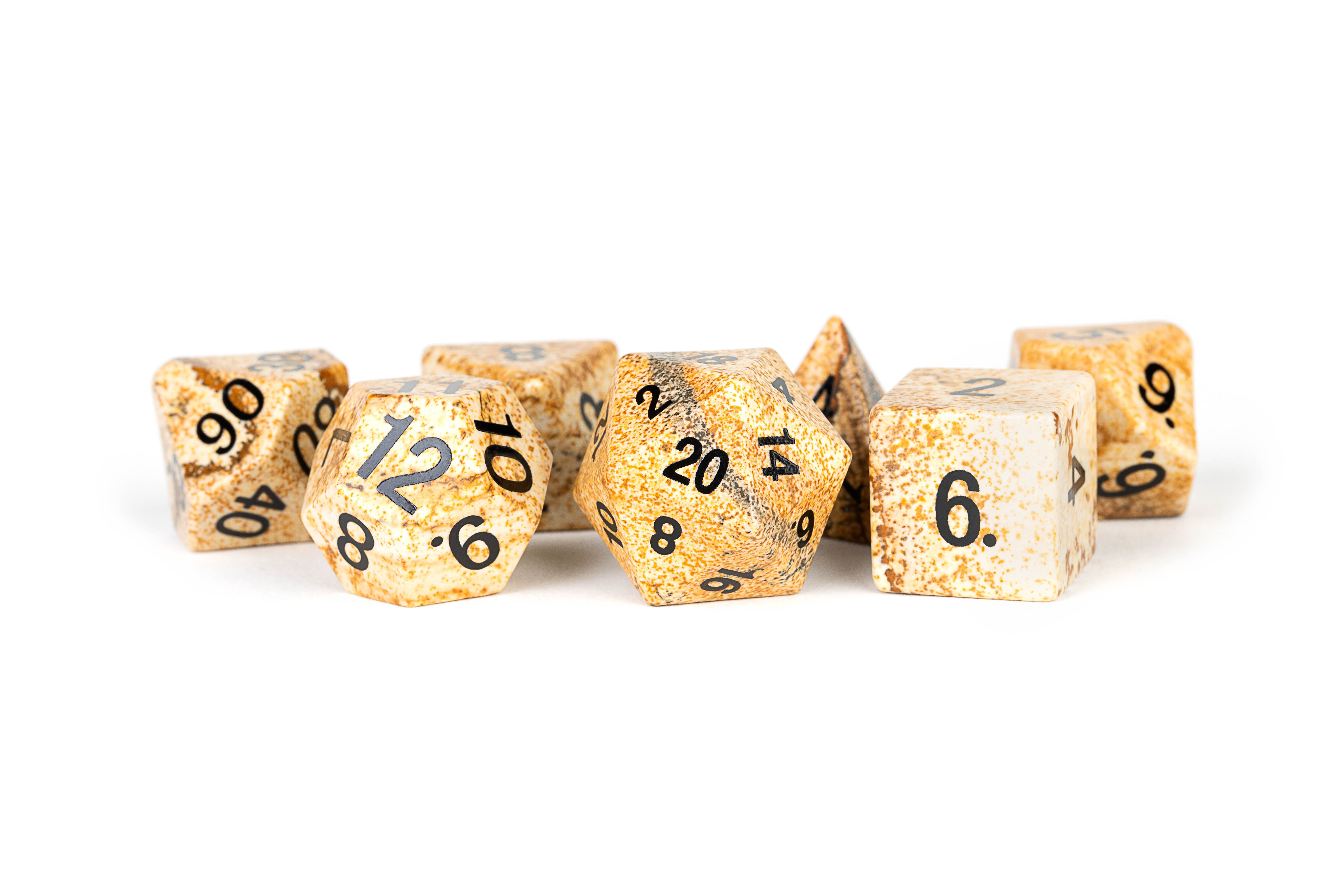 Picture Jasper: Full-Sized 16mm Polyhedral Dice Set | GrognardGamesBatavia