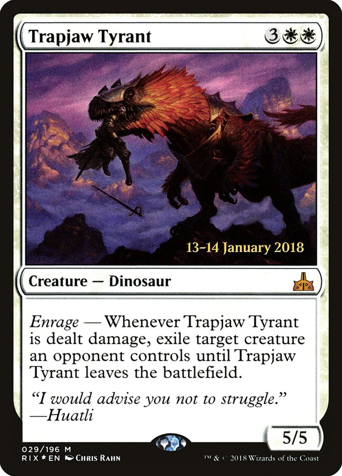 Trapjaw Tyrant [Rivals of Ixalan Prerelease Promos] | GrognardGamesBatavia