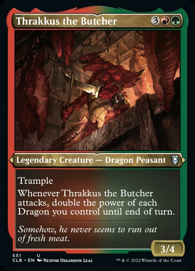 Thrakkus the Butcher (Foil Etched) [Commander Legends: Battle for Baldur's Gate] | GrognardGamesBatavia