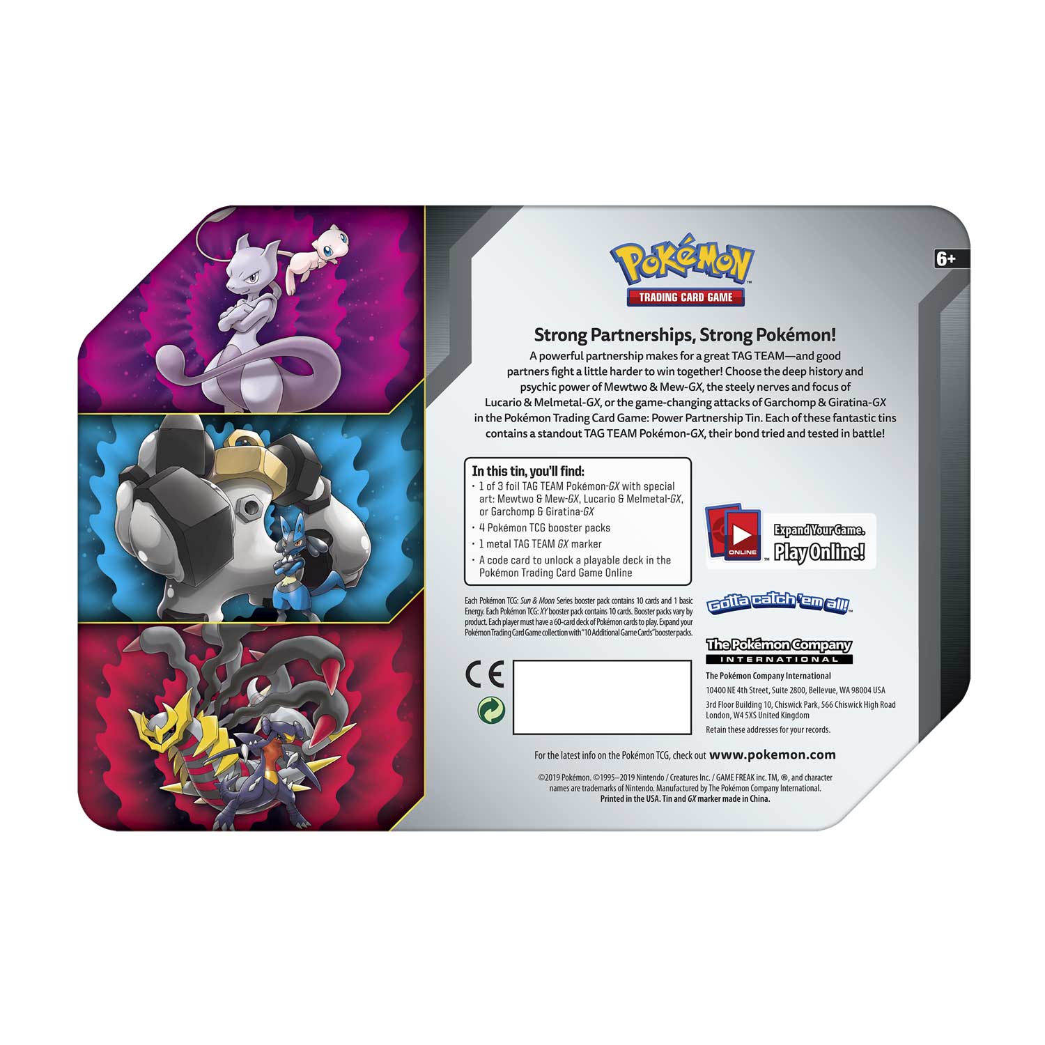 Sun & Moon: Unified Minds - Power Partnership Tin (Mewtwo & Mew GX) | GrognardGamesBatavia