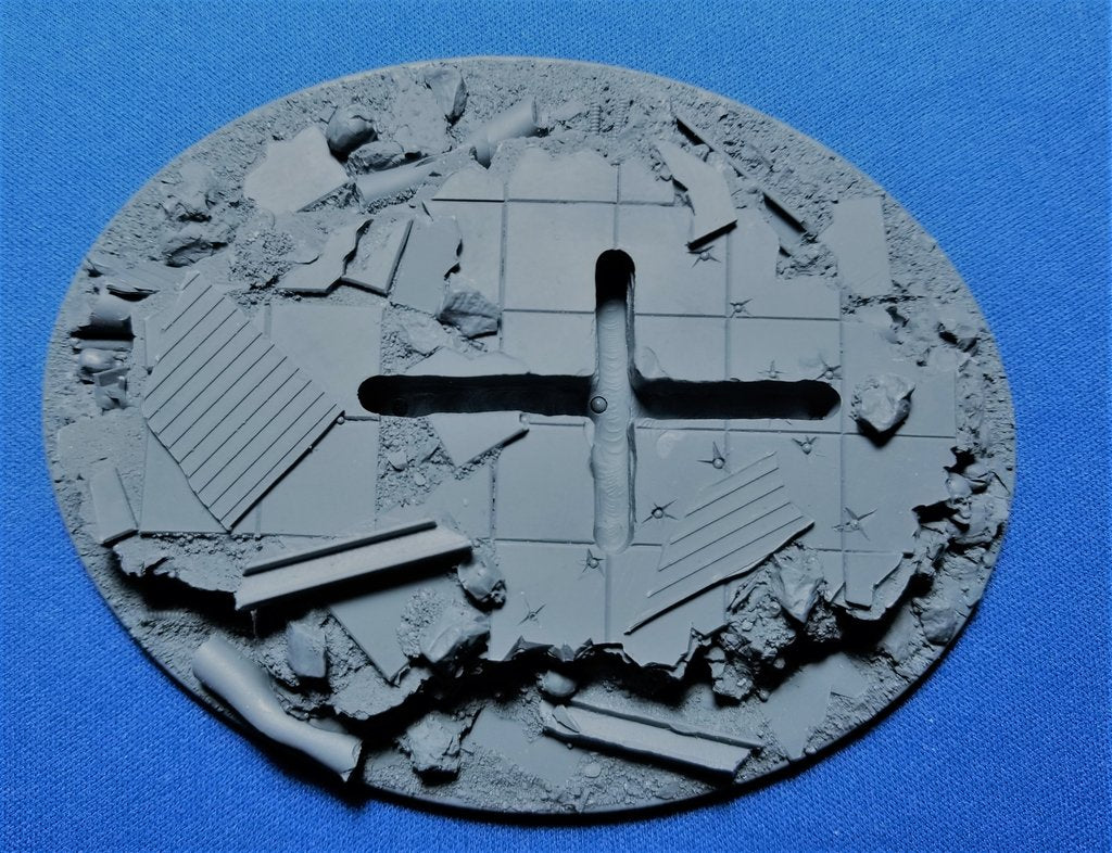 Elrik's Hobbies: City Ruins Flying Base Oval 120x92mm | GrognardGamesBatavia