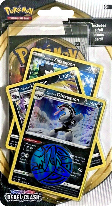 Sword & Shield: Rebel Clash - Single Pack Blister (Galarian Obstagoon, Galarian Linoone, Galarian Zigzagoon) | GrognardGamesBatavia