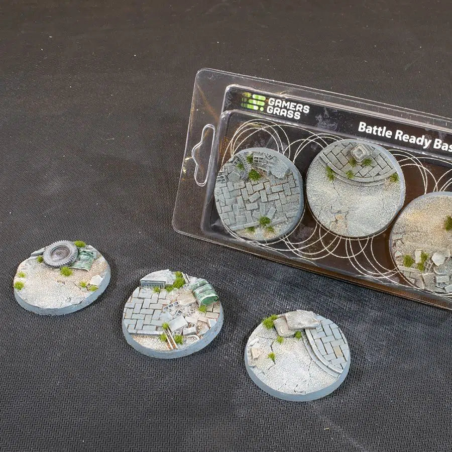 Gamers Grass Battle Ready Bases Urban Warfare 50mm round | GrognardGamesBatavia