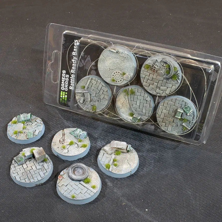 Gamers Grass Battle Ready Bases Urban Warfare 40mm Round | GrognardGamesBatavia