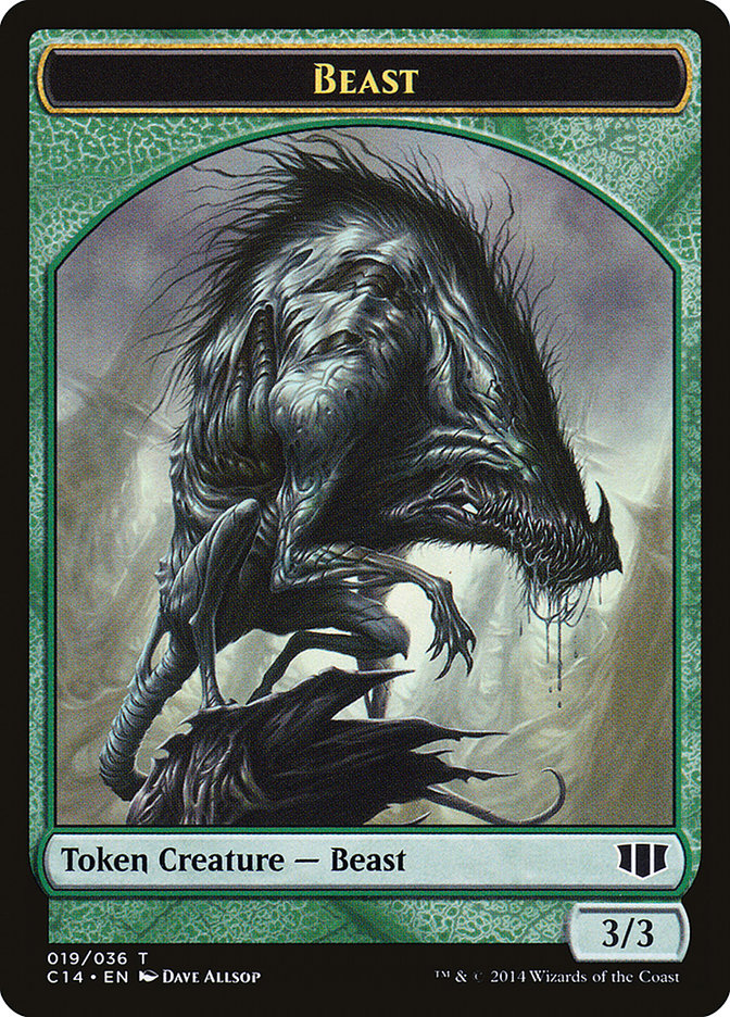 Elemental // Beast (019/036) Double-Sided Token [Commander 2014 Tokens] | GrognardGamesBatavia