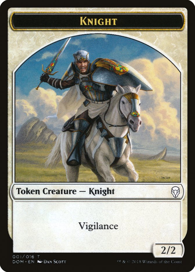 Knight Token (001/016) [Dominaria Tokens] | GrognardGamesBatavia