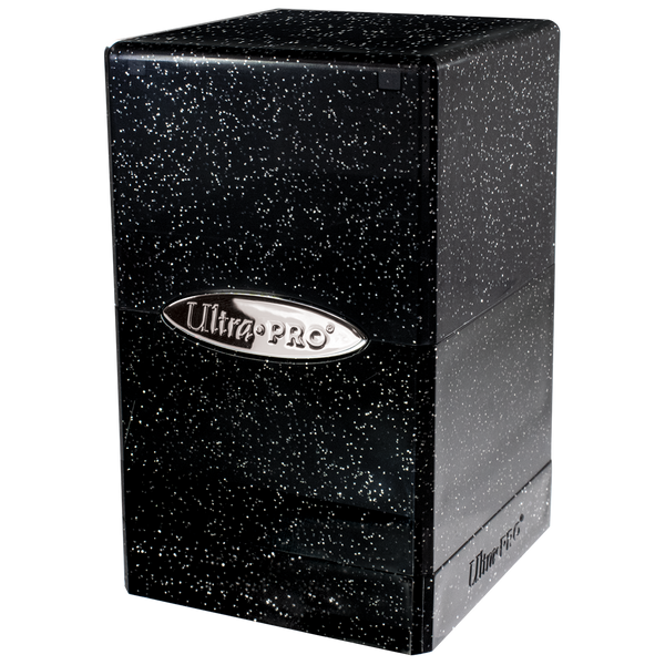 Ultra Pro Satin Tower Deck Box - Black Glitter | GrognardGamesBatavia
