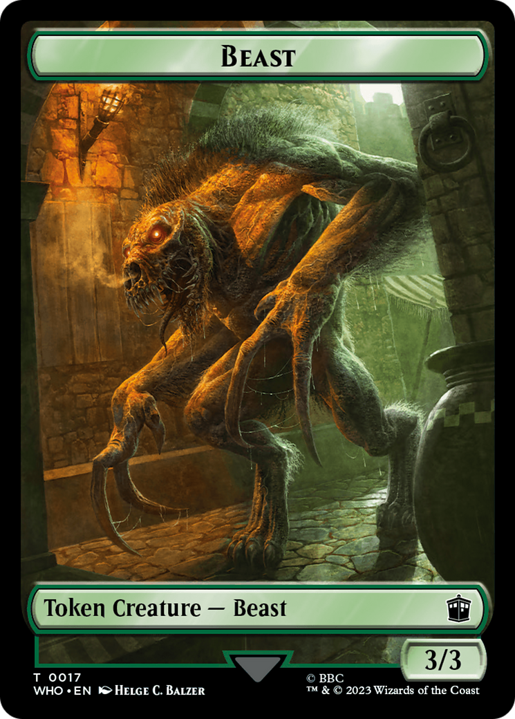 Soldier // Beast Double-Sided Token [Doctor Who Tokens] | GrognardGamesBatavia