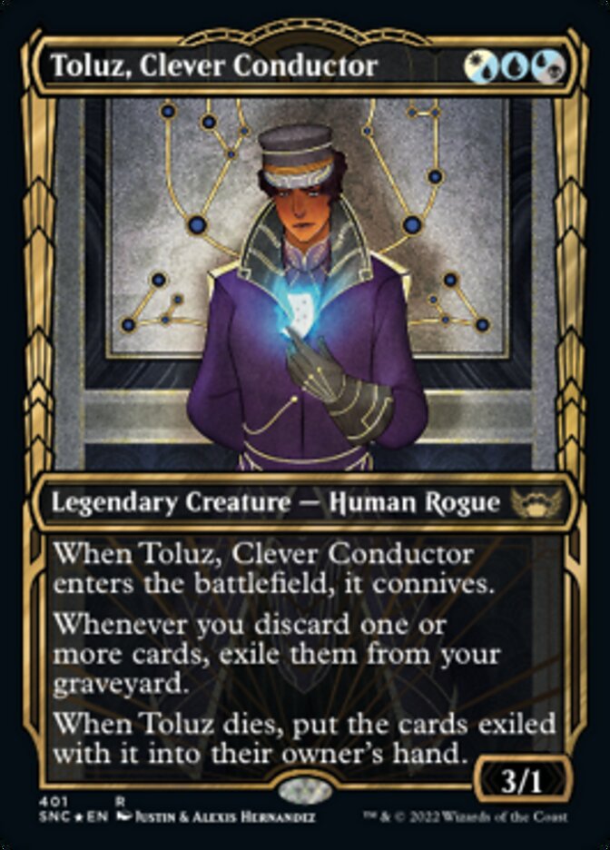 Toluz, Clever Conductor (Showcase Golden Age Gilded Foil) [Streets of New Capenna] | GrognardGamesBatavia