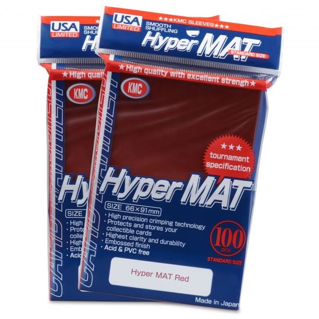 Hyper Mat Sleeves 100ct - Red | GrognardGamesBatavia