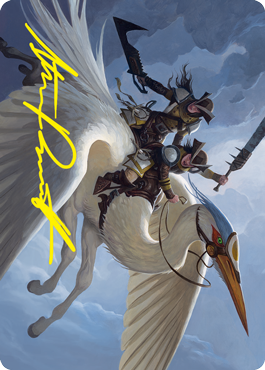 Gryffwing Cavalry Art Card (Gold-Stamped Signature) [Innistrad: Crimson Vow Art Series] | GrognardGamesBatavia