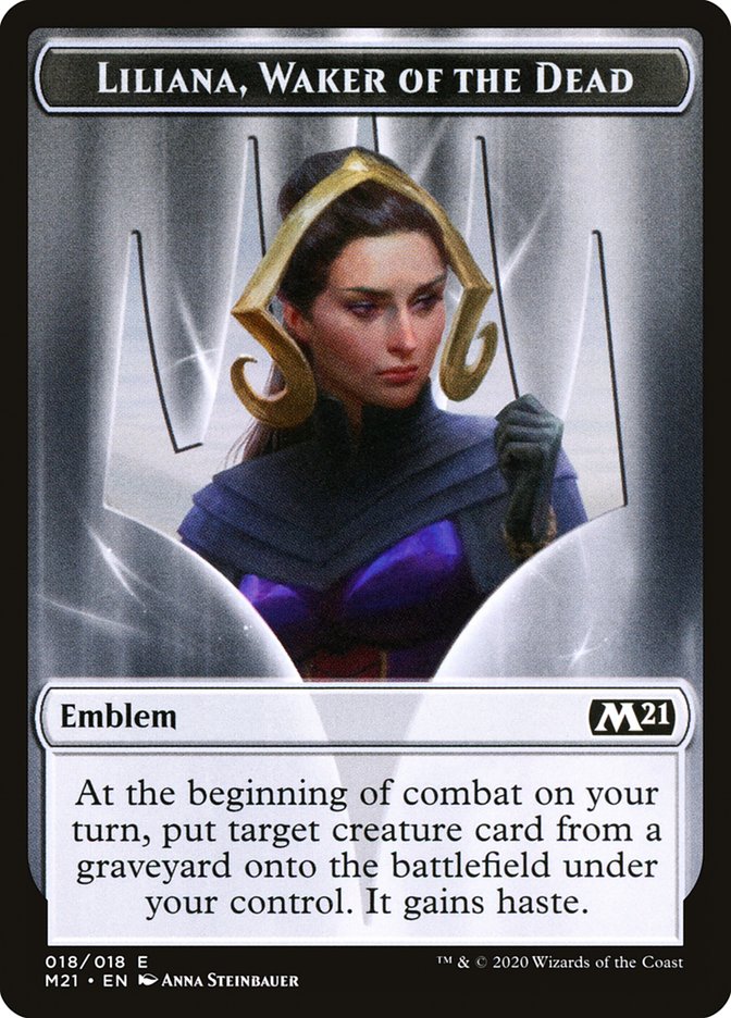 Liliana, Waker of the Dead Emblem [Core Set 2021 Tokens] | GrognardGamesBatavia