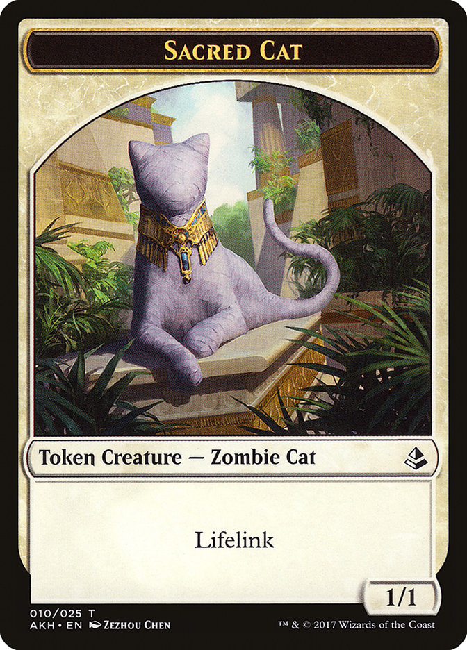 Sacred Cat Token [Amonkhet Tokens] | GrognardGamesBatavia