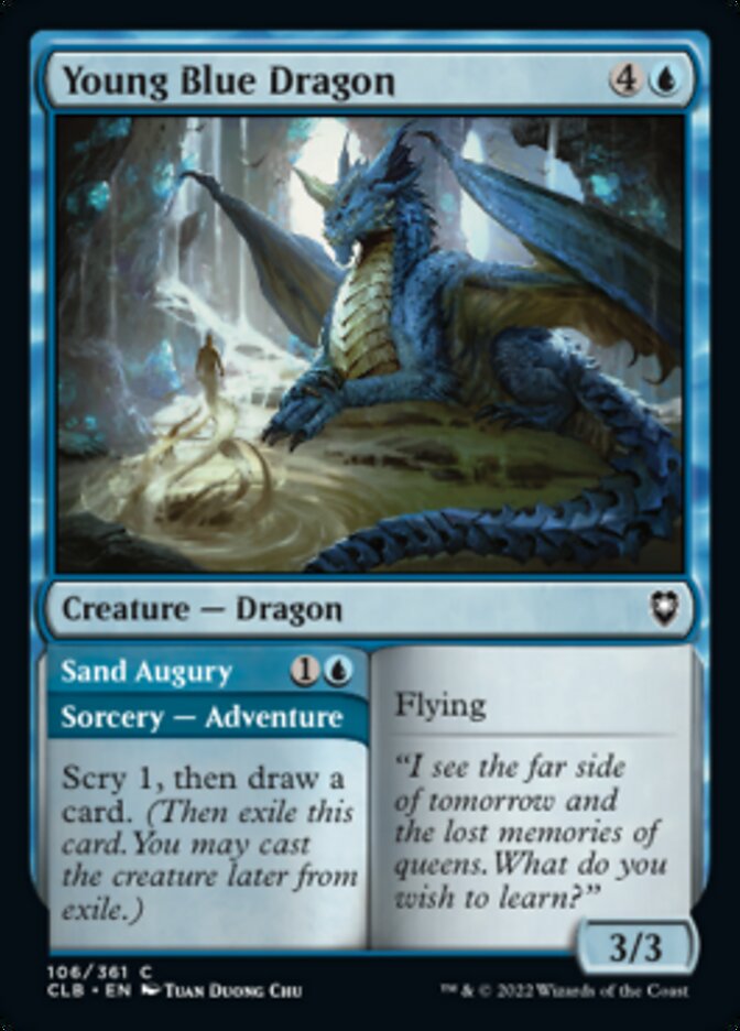 Young Blue Dragon // Sand Augury [Commander Legends: Battle for Baldur's Gate] | GrognardGamesBatavia