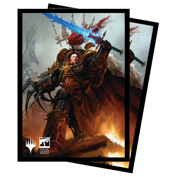 Warhammer 40K Commander Abaddon the Despoiler Standard Deck Protector Sleeves (100ct) for Magic: The Gatherin | GrognardGamesBatavia
