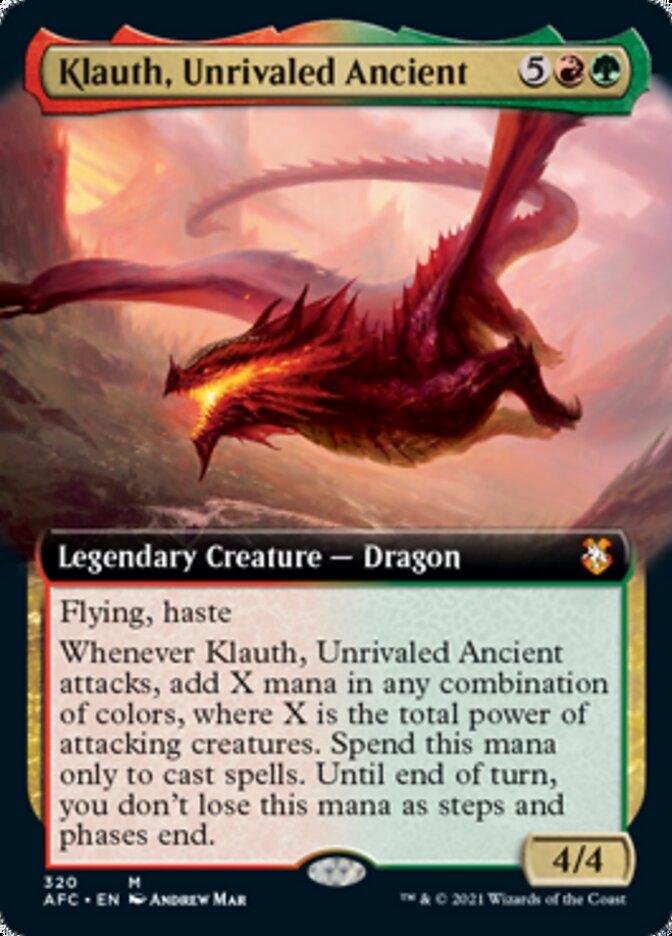 Klauth, Unrivaled Ancient (Extended Art) [Dungeons & Dragons: Adventures in the Forgotten Realms Commander] | GrognardGamesBatavia