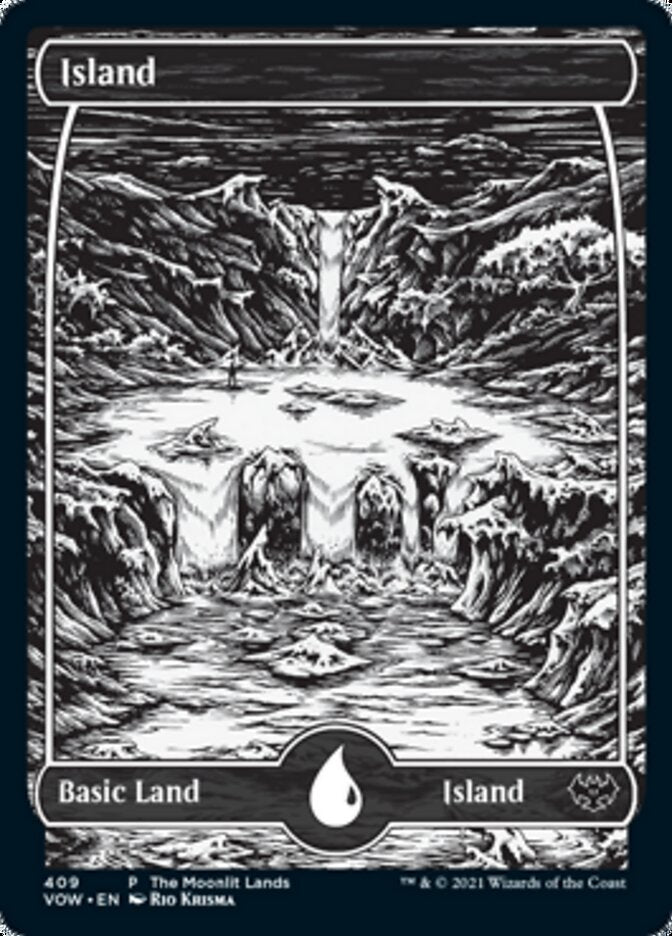 Island (The Moonlit Lands) (Foil Etched) [Innistrad: Crimson Vow Promos] | GrognardGamesBatavia