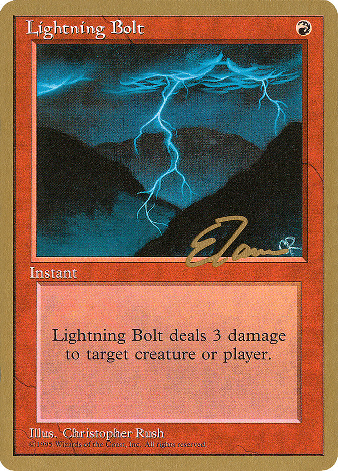 Lightning Bolt (Eric Tam) [Pro Tour Collector Set] | GrognardGamesBatavia