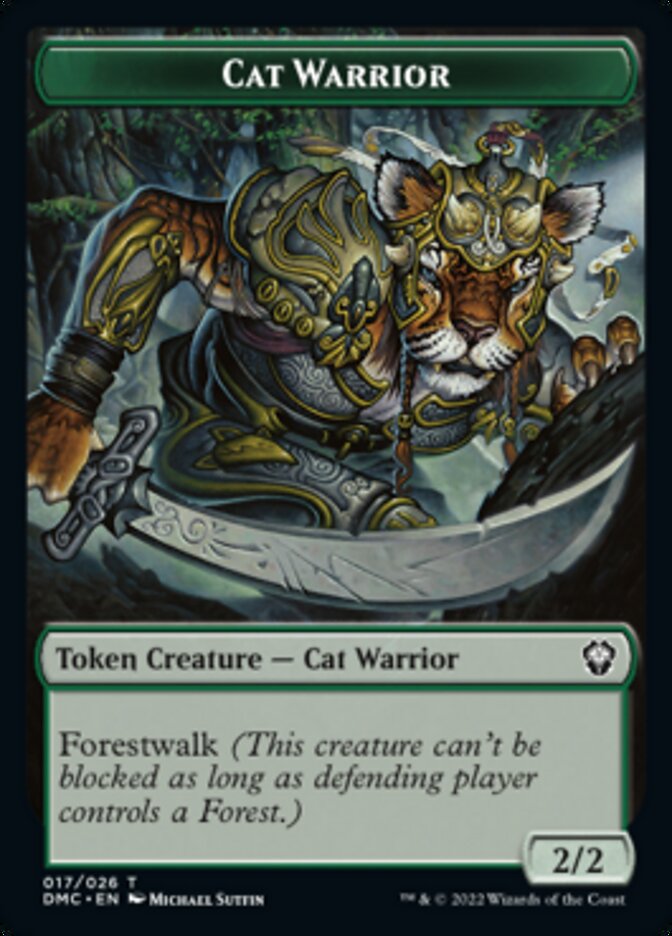 Saproling // Cat Warrior Double-Sided Token [Dominaria United Tokens] | GrognardGamesBatavia