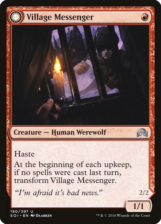 Village Messenger // Moonrise Intruder [Shadows over Innistrad] | GrognardGamesBatavia