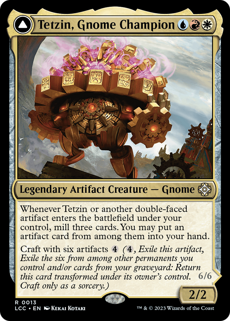 Tetzin, Gnome Champion // The Golden-Gear Colossus [The Lost Caverns of Ixalan Commander] | GrognardGamesBatavia