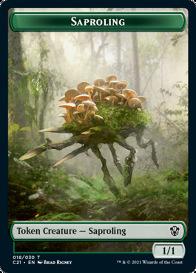 Food // Saproling Double-Sided Token [Commander 2021 Tokens] | GrognardGamesBatavia