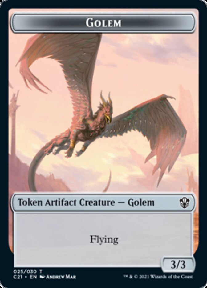 Golem (025) // Thopter Double-Sided Token [Commander 2021 Tokens] | GrognardGamesBatavia