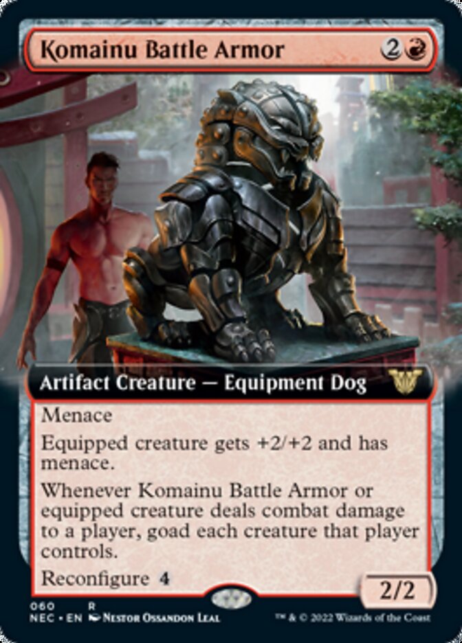 Komainu Battle Armor (Extended Art) [Kamigawa: Neon Dynasty Commander] | GrognardGamesBatavia