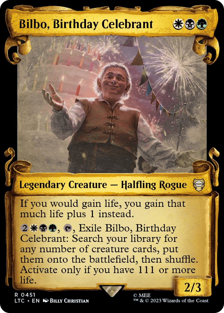 Bilbo, Birthday Celebrant [The Lord of the Rings: Tales of Middle-Earth Commander Showcase Scrolls] | GrognardGamesBatavia