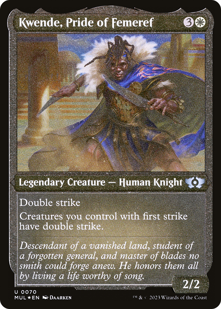 Kwende, Pride of Femeref (Foil Etched) [Multiverse Legends] | GrognardGamesBatavia