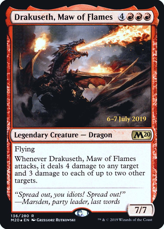 Drakuseth, Maw of Flames [Core Set 2020 Prerelease Promos] | GrognardGamesBatavia