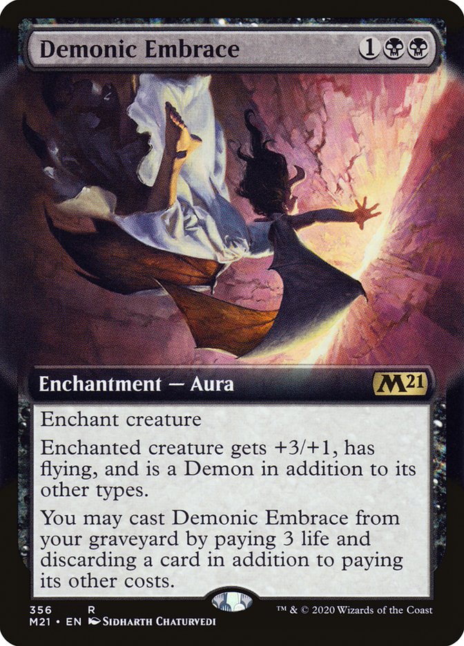 Demonic Embrace (Extended Art) [Core Set 2021] | GrognardGamesBatavia