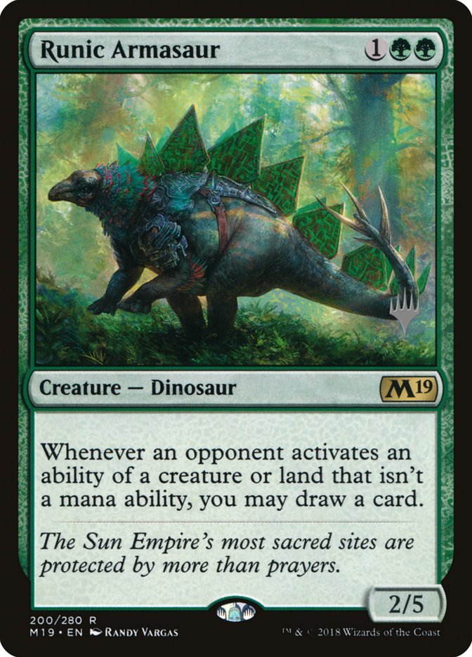 Runic Armasaur (Promo Pack) [Core Set 2019 Promos] | GrognardGamesBatavia