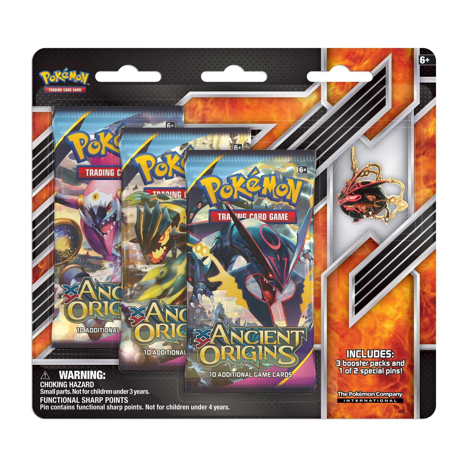 XY: Ancient Origins - Collector's Pin 3-Pack Blister (Shiny Mega Rayquaza) | GrognardGamesBatavia