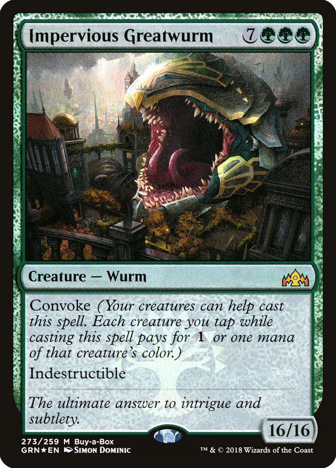 Impervious Greatwurm (Buy-A-Box) [Guilds of Ravnica] | GrognardGamesBatavia