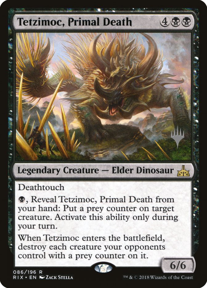 Tetzimoc, Primal Death (Promo Pack) [Rivals of Ixalan Promos] | GrognardGamesBatavia