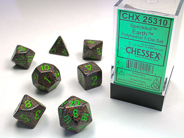 CHX25310 Speckled Earth Polyhedral 7-Dice Set | GrognardGamesBatavia