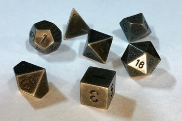 CHX27028 Metal Dark Metal 7 Dice | GrognardGamesBatavia