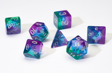 Sirius Blue Aurora Semi-Translucent 7 Dice-set | GrognardGamesBatavia