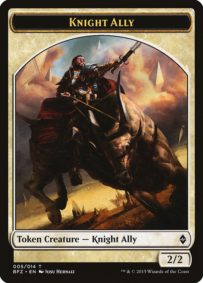 Knight Ally Token [Battle for Zendikar Tokens] | GrognardGamesBatavia