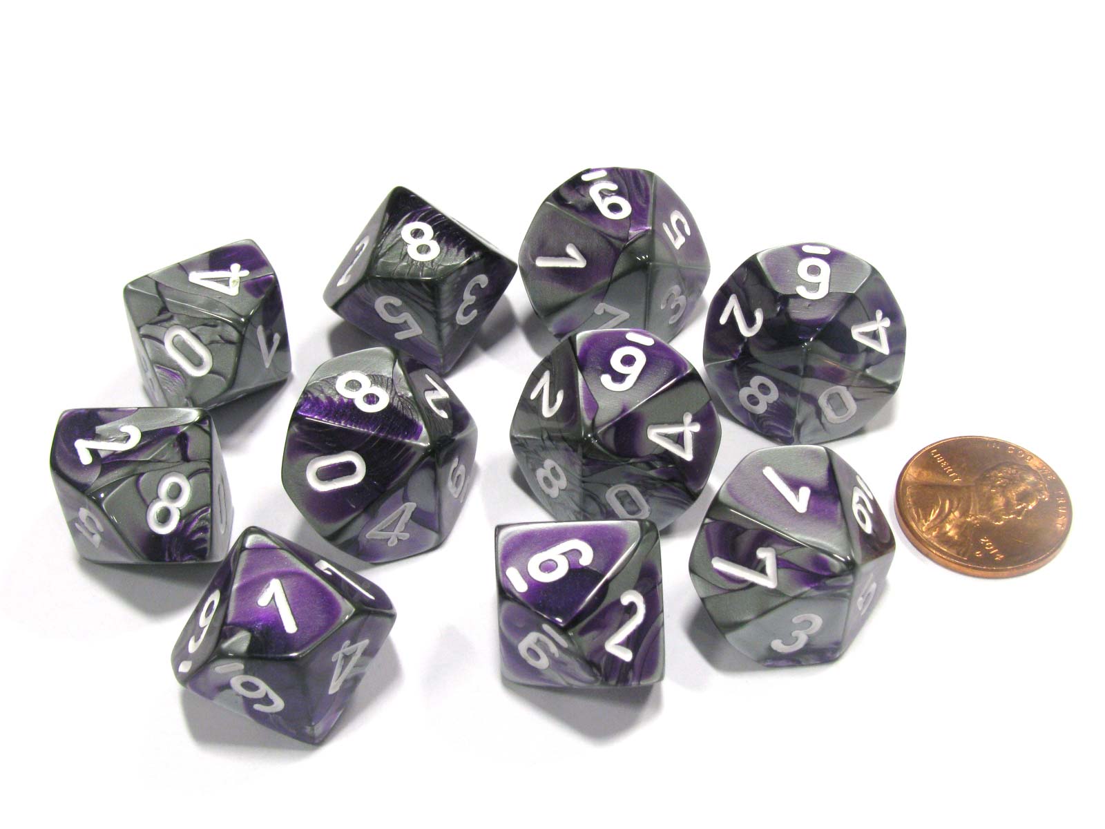 CHX26232 10 D10 Gemini Puple-Steel/white | GrognardGamesBatavia