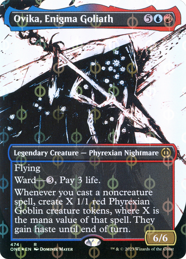 Ovika, Enigma Goliath (Borderless Ichor Step-and-Compleat Foil) [Phyrexia: All Will Be One] | GrognardGamesBatavia