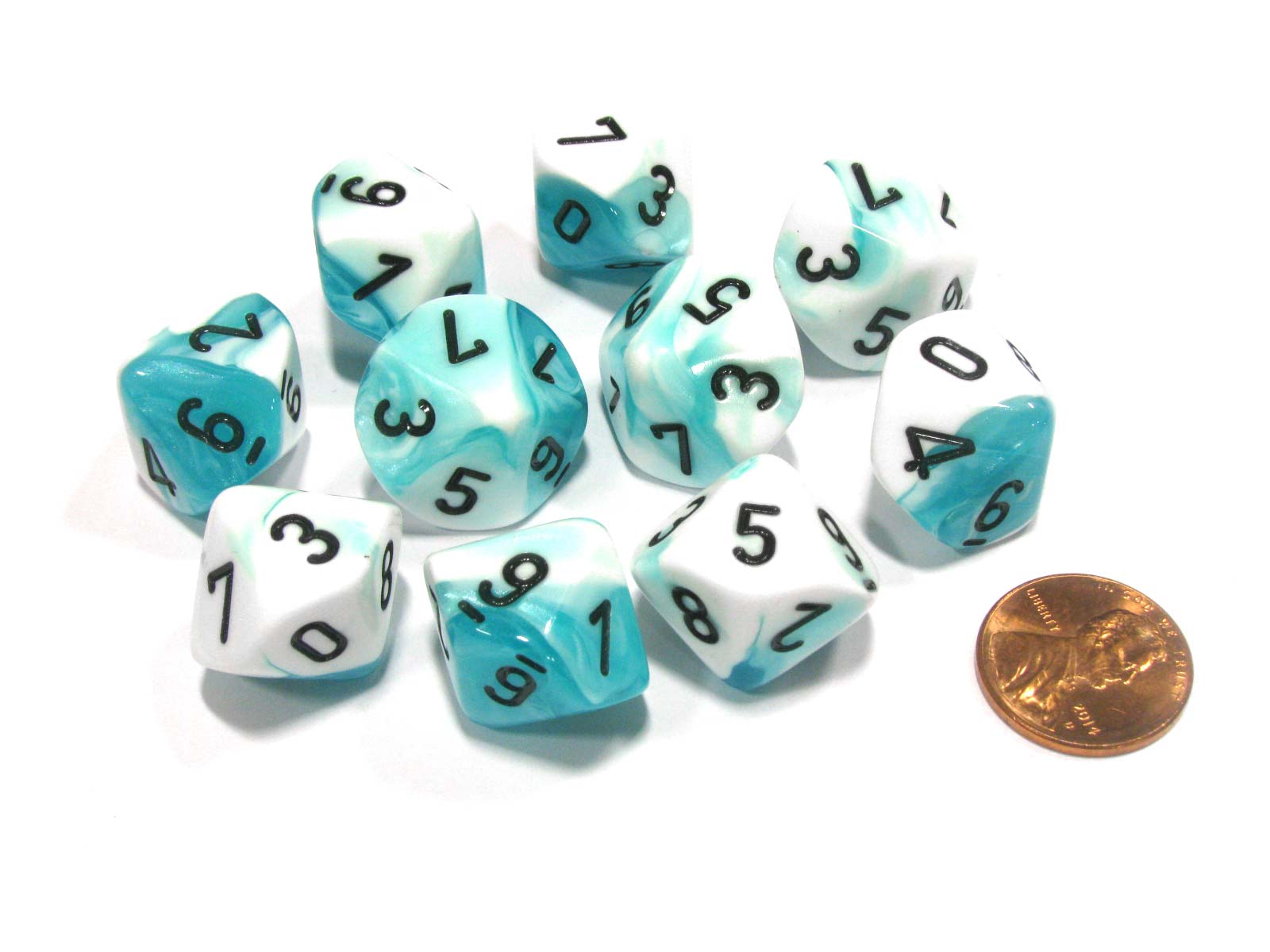 CHX26244 10 D10 Gemini Teal-White/Black | GrognardGamesBatavia