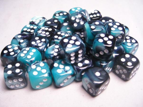 CHX26846 Gemini Blue-shell/white 36 D6 set | GrognardGamesBatavia