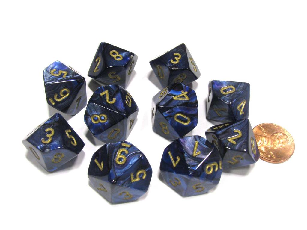 CHX27227 10 D10 Scarab Royal Blue/gold | GrognardGamesBatavia