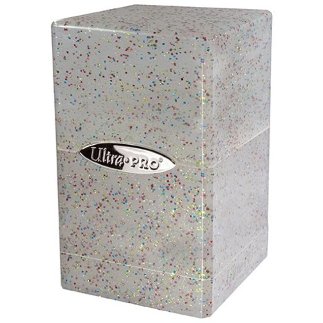 Ultra Pro Satin Tower Deck Box - Clear Glitter | GrognardGamesBatavia