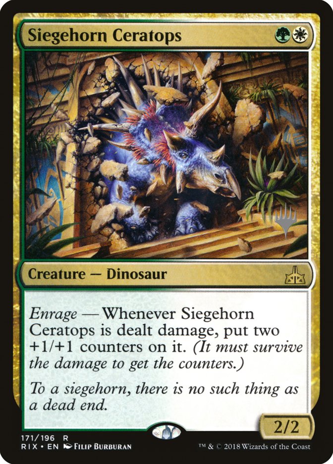 Siegehorn Ceratops (Promo Pack) [Rivals of Ixalan Promos] | GrognardGamesBatavia