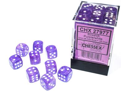 CHXLE433 Frosted Purple/White - Set of 12 D6 | GrognardGamesBatavia
