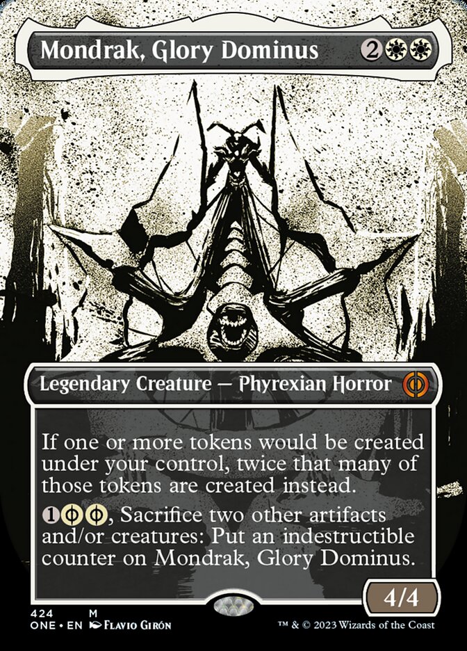 Mondrak, Glory Dominus (Borderless Ichor Step-and-Compleat Foil) [Phyrexia: All Will Be One] | GrognardGamesBatavia