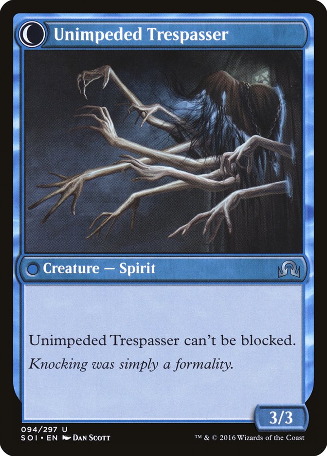 Uninvited Geist // Unimpeded Trespasser [Shadows over Innistrad] | GrognardGamesBatavia